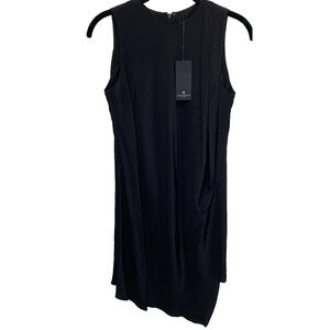 Sleeveless Layered Black Silk Dress Sonja Morgan New York Sz XS/S NWT